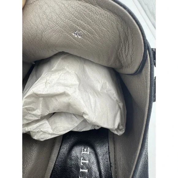 Ron White Nicole Leather Onyx Black and Gold Lace up Sneakers Size 40/9US - Picture 11 of 11